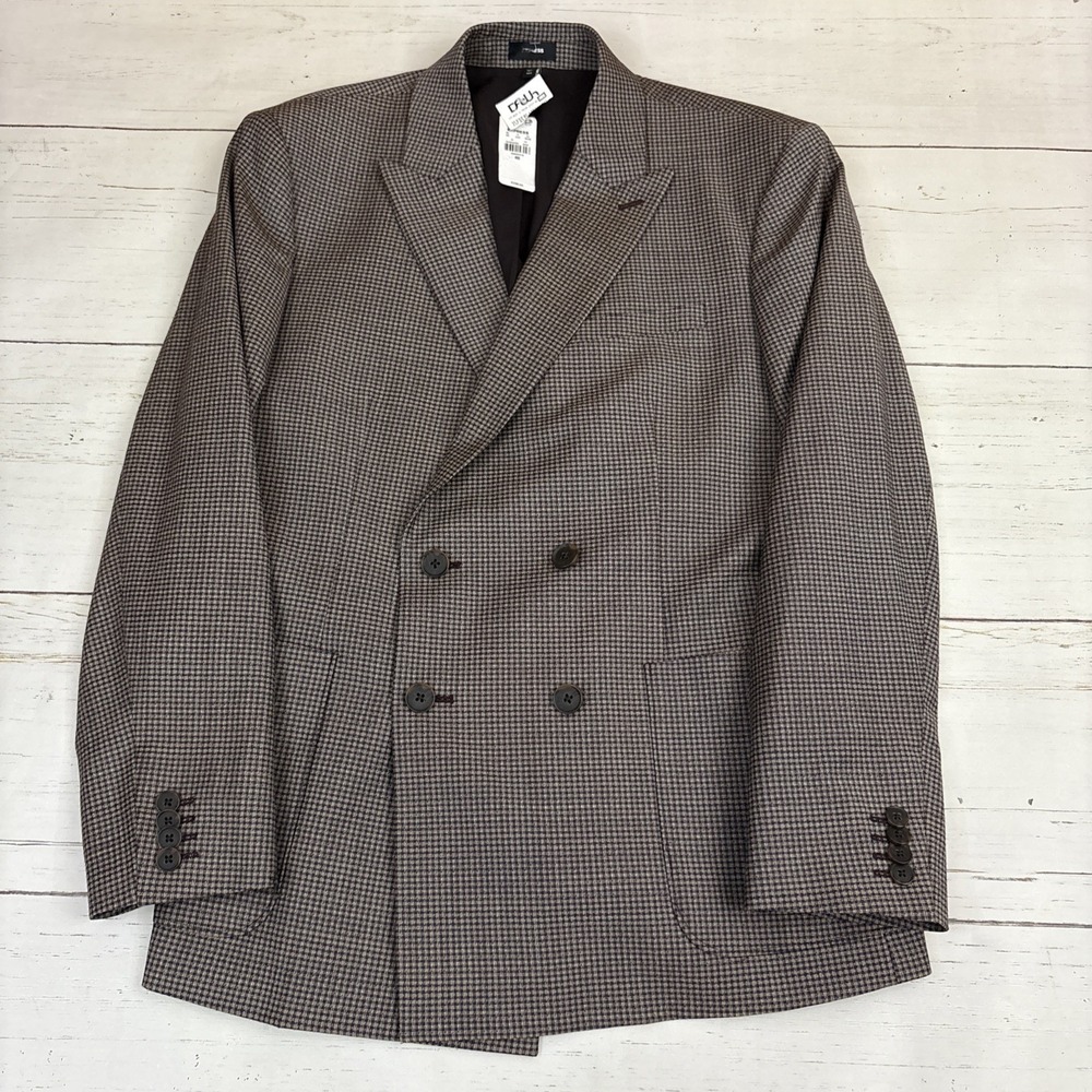 Express Blazer Men Double Breast Peak Lapel Houndstooth 42S NEW NWT